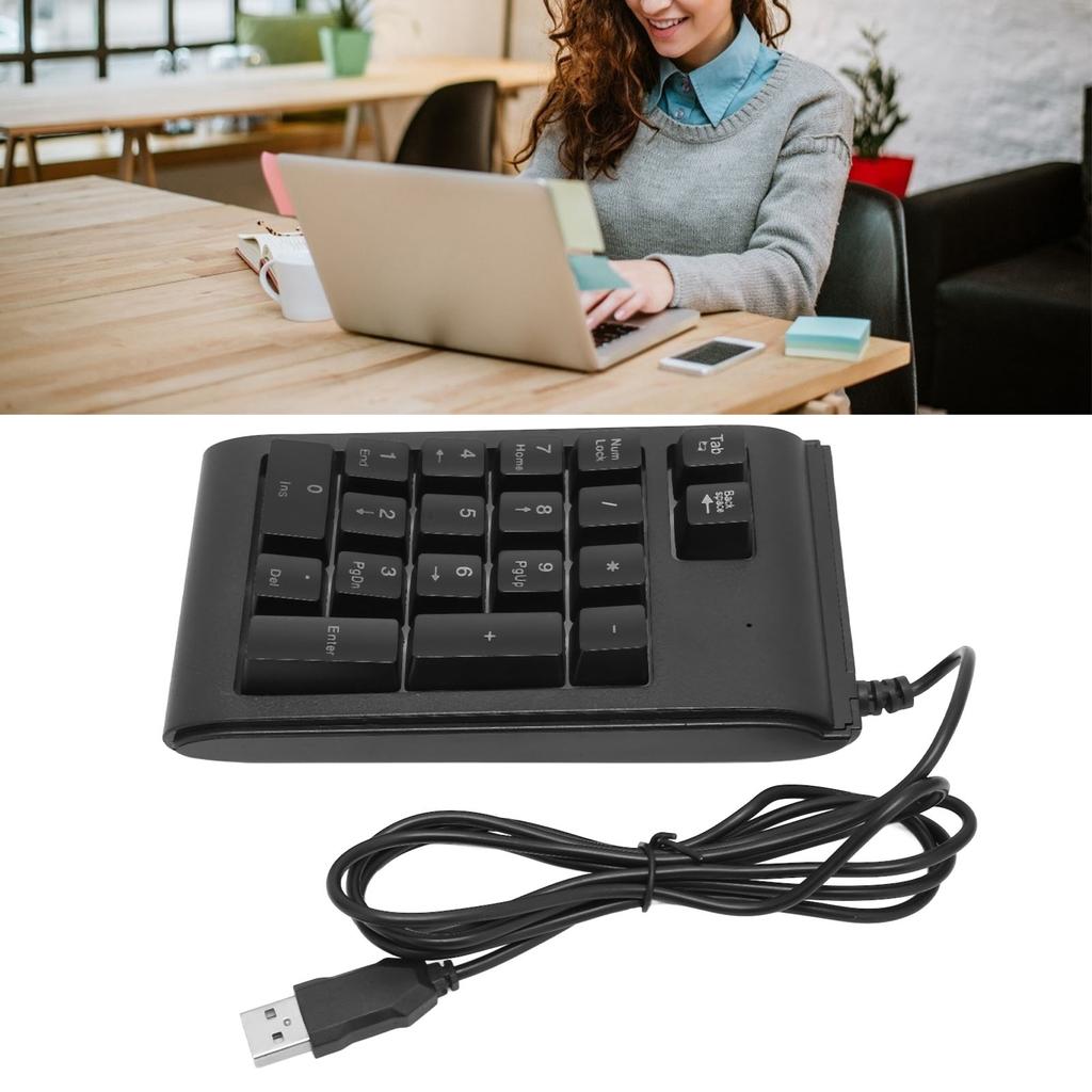 USB Wired Numeric Keypad 19 Keys Number Pad Waterproof RGB Backlight Portable for Notebook Laptop Computer