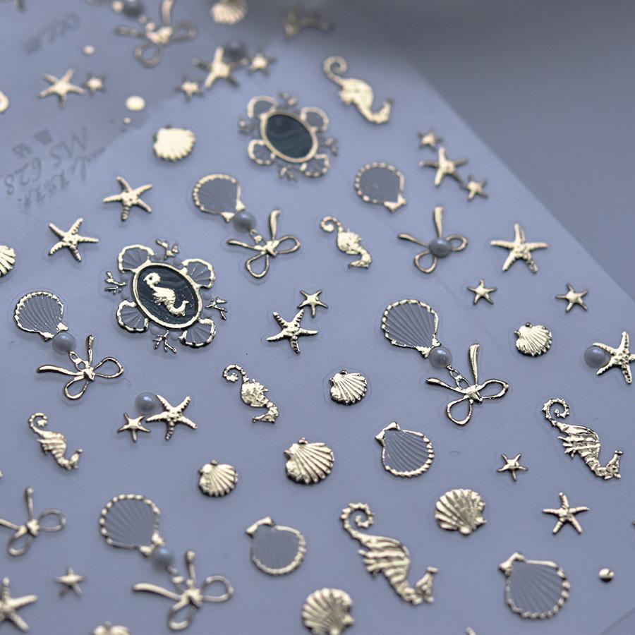 Shiny Blowing Bubble Nail Decorations Stickers 5D Shell Light Love Cat Bubble Transfer Slider Sticker DIY Manicure Decals