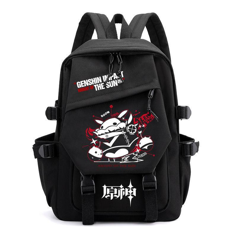 Genshin Impact Anime Cosplay Unisex Students School Bag Backpack Xiao Cartoon Bookbag Laptop Travel Rucksack Outdoor Kids Gifts