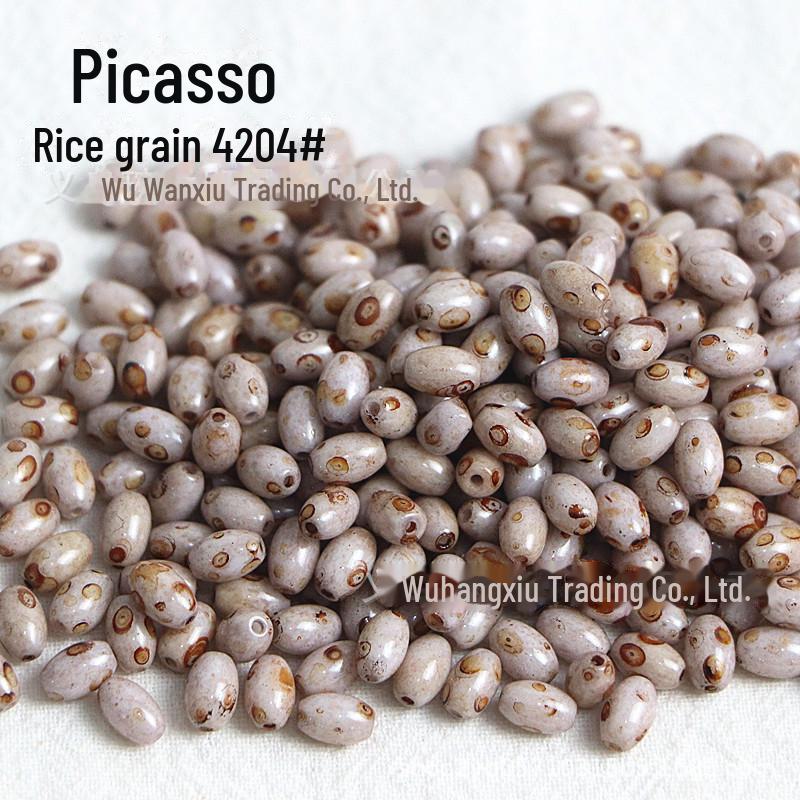 Picasso 4x6mm Ovale Reisperlen für DIY Armbänder & Halsketten