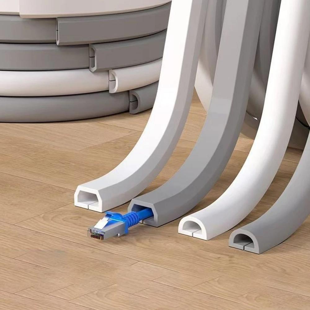 1pc 2m/78.74in Slot Floor Cord Cover Cord Protector Extension Wiring Duct Electric Wire Slot Cable Manage Cable Hider Organizer