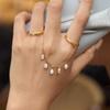 18K Gold Plated Zirconia Tassel Water Drop Open Ring for Women - Classic Stacking Design