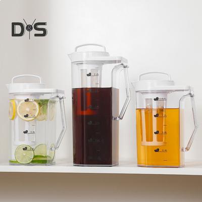 Grande brocca per acqua con bilancia 1,6 l/2,2 l brocca in plastica per frigorifero filtro staccabile bollitore per tè freddo limonata succo bevanda barattolo per bevande calde e fredde