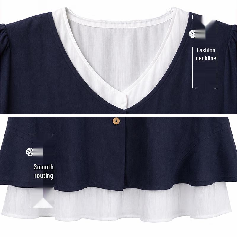 Elegant Middle-Aged Women's Summer Short-Sleeve Suit