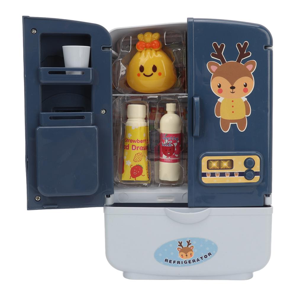Puppenhaus Kühlschrank Spielzeug Intelligenter Doppeltür Miniatur Stimulation Puppenhaus Kühlschrank für