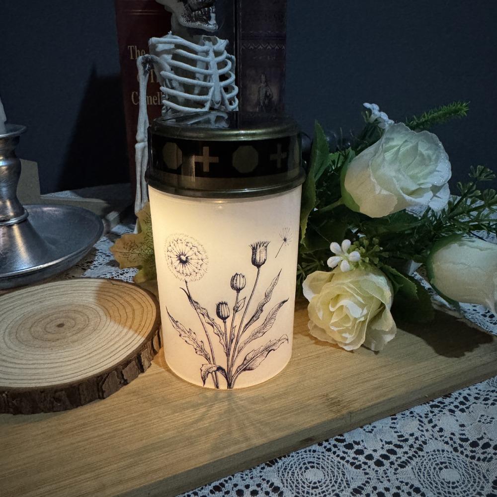 Solar Sensor Flameless Ceremony Grave Lantern Waterproof Candle Memorial Light Memorial Gift