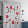 Rote Mohnblumen-Tüllvorhänge für Wohnzimmerdekoration, moderne Schleier-Chiffon-Vorhänge, Schlafzimmer, durchsichtiger Voile