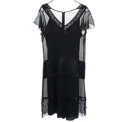 MAX&CO Kurzarm-Camisole mit Spitze einteilig 44 schwarz Damen Gebraucht