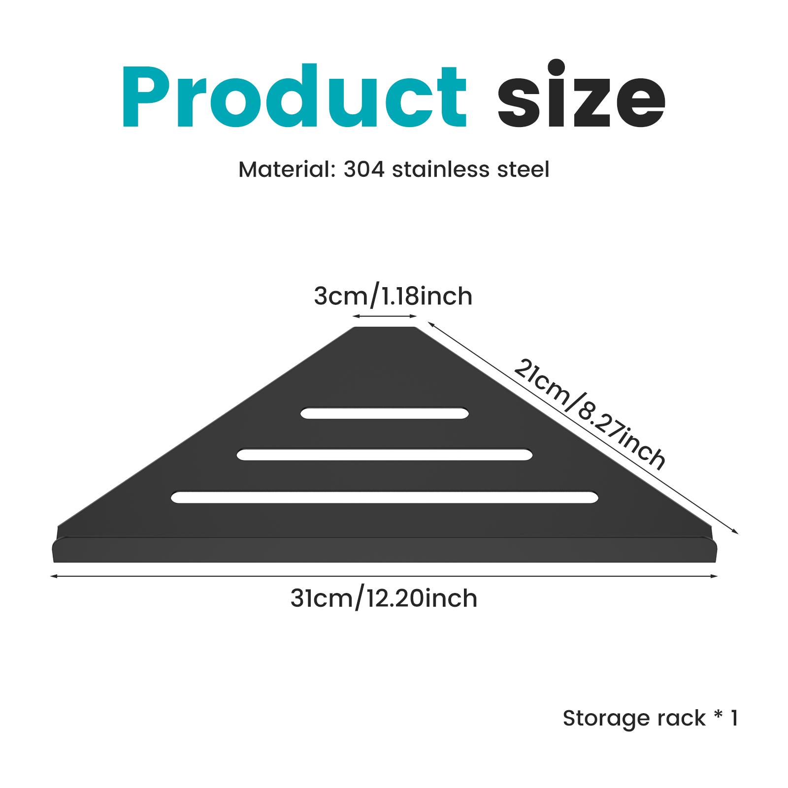 

Полка для ванной комнаты из нержавеющей стали 304, угловая душевая стойка, настенная стойка для макияжа и шампуня, органайзер для ванной комнаты, аксессуары для хранения чёрный