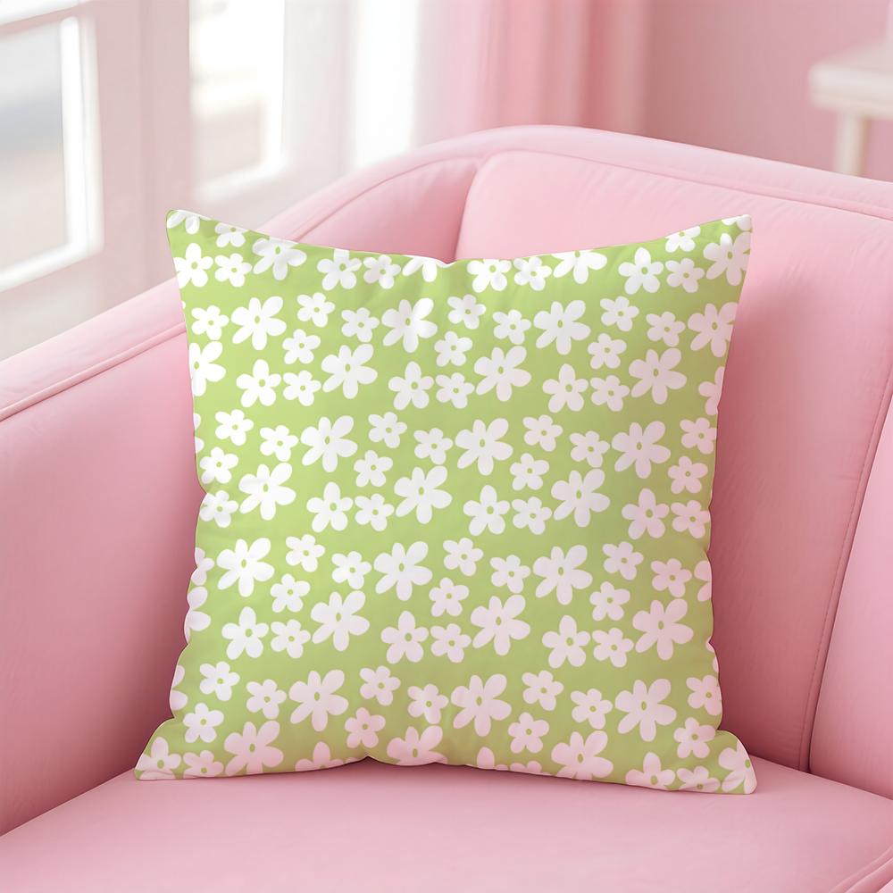 Ssmall Daisy Cushion Cover Pillowcase Short Plush Invisible Zipper Room Sofa Cushion Cover