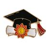 Brooch Pin, Small Graduation Hat Design Lapel Pin, Enamel Design Secure Metal Pin for Uniforms Bags Scarves Shirts