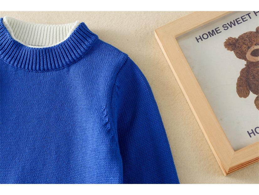 2025 Kids' Fake Cardigan Round Neck Sweater - Spring/Autumn/Winter, Korean Style Parent-Child Outfit