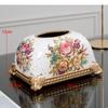 Modern Ceramic Tissue Box Flower Pattern Napkin Toilet Paper Storage Home Desktop Extractable Type Towel Rack