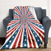 1pc Blue Red Stars Stripes Blanket, Lightweight Flannel Throw Blanket for Sofa, Bed, Travel, Camping, Living Room, Office, Couch030
