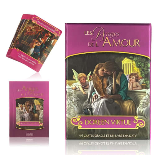 Romance Angel Oracle Cards, French Edition, Authentic, Unopened, Gold-Framed, by Doreen Virtue (Includes Japanese Translation Support Manual)