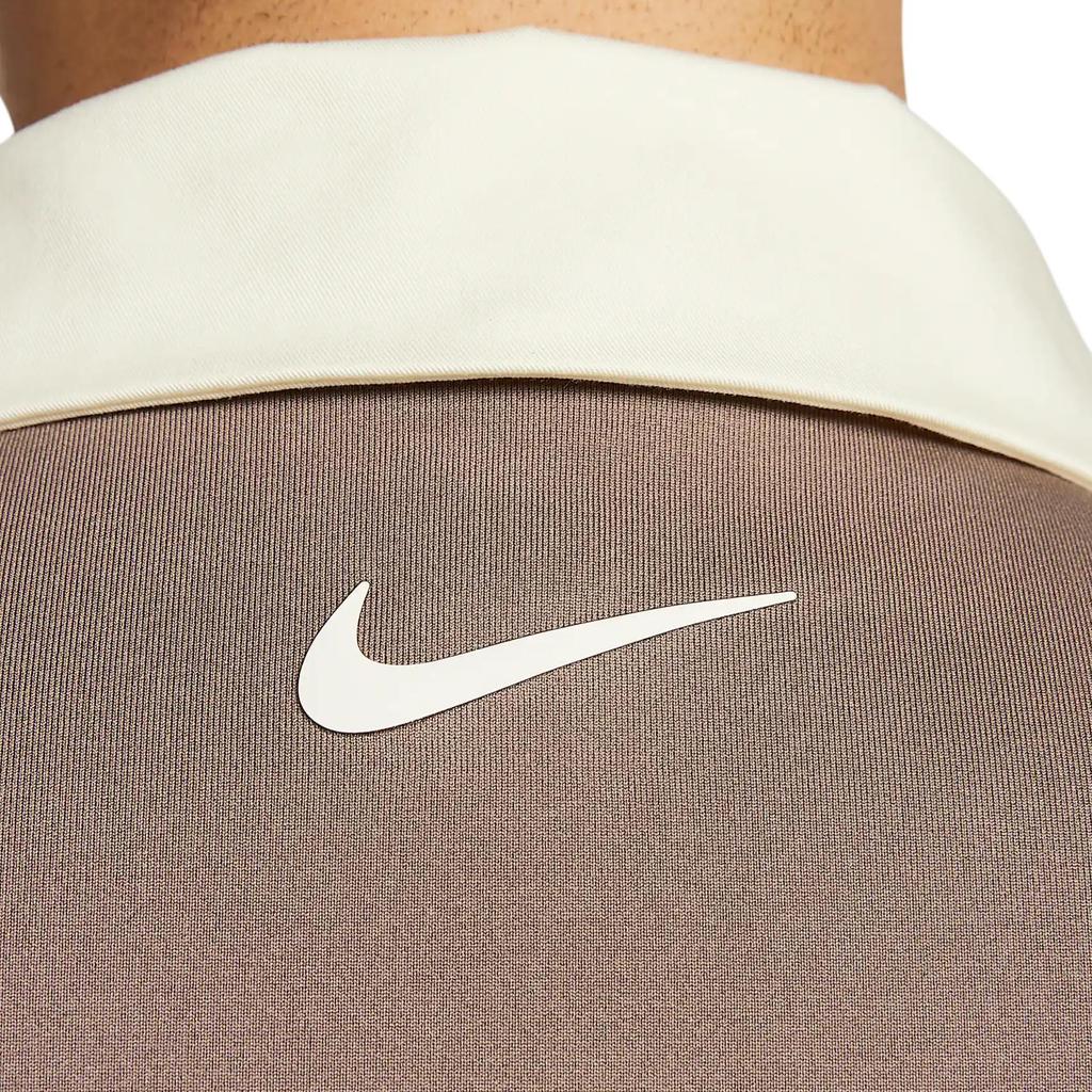 Nike Dri-Fit Tour Pohodlné Měkké Šetrné k Pokožce Módní Golfové Tričko s Krátkým Rukávem Pánské topy Norkově Hnědá Světle Slonová Kost FZ7502-233