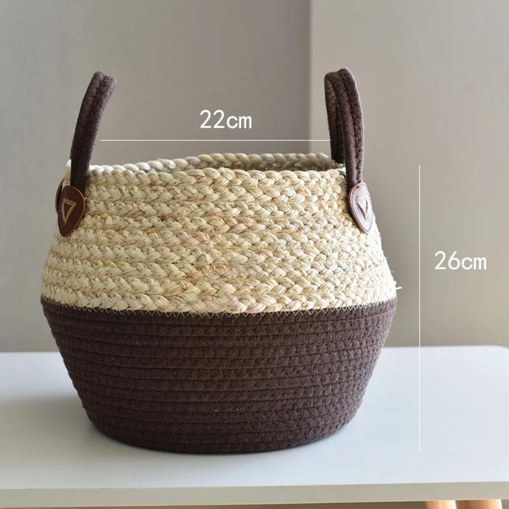 Bamboo Seagrass Storage Baskets Wicker Basket Plant Nordic Style Garden Flower Pot Laundry Basket Container Toy Holders
