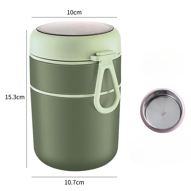 Stainless Steel Insulated Lunch BoxDouble-layer Portable Soup Cup, Small Rice Bucket Sealed Breakfast Cup Soup Bowl