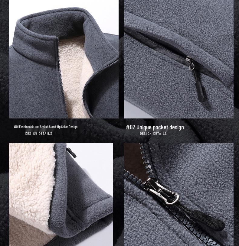 Plus Size Men's Lambskin Jacket and Sweater for Autumn/Winter 