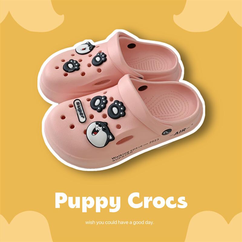 Children's Hole Shoes, Men's and Women's Middle-aged and Older Children's 2025 Summer DIY Durable Non-slip Thick-soled Beach Cute Cool Slippers