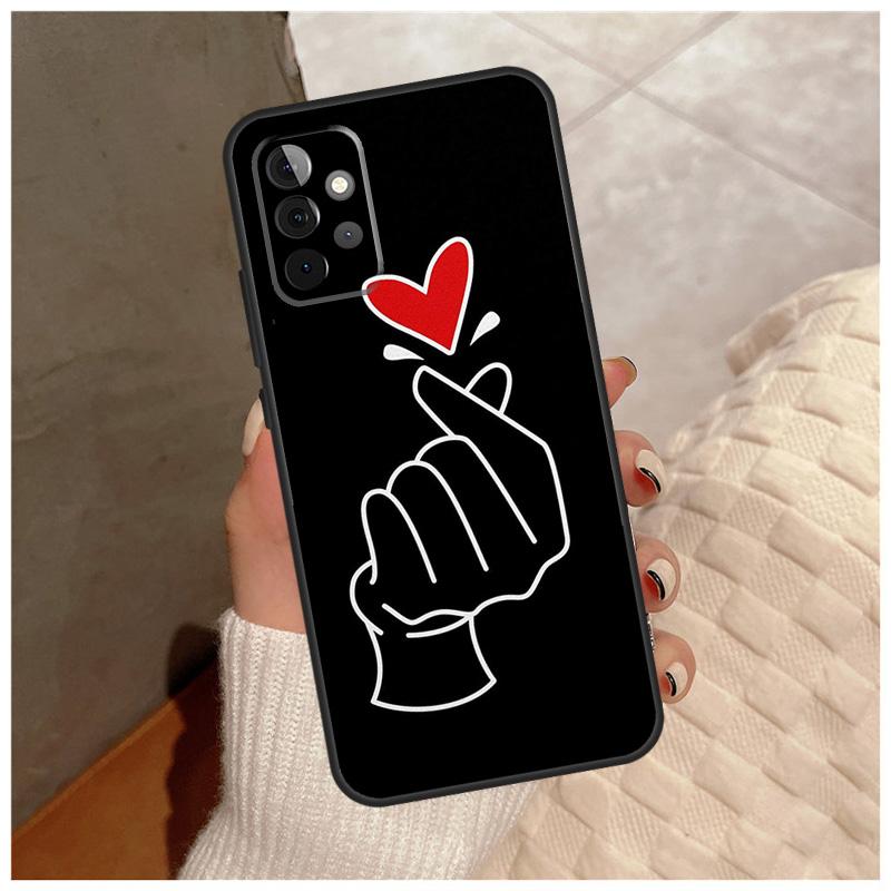 Hand Holding Moon Finger Heart For Samsung Galaxy A36 A56 A16 A26 A06 A52 A53 A33 A13 A34 A54 A14 A15 A35 A55 A22 A32 Case