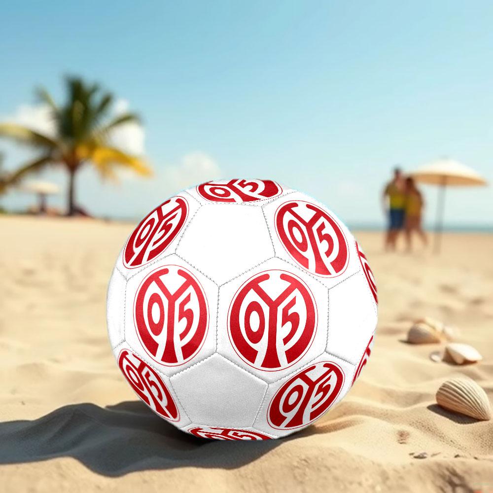 FSV Mainz 05 Size 5 Soccer Ball, Machine-Stitched PVC, Durable & High Bounce, All Ages Fit, Fan Merchandise, Matches & Outdoor Use.