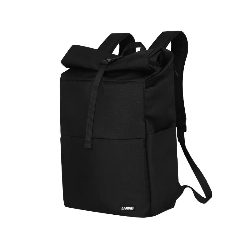 Li-Ning Large Capacity American Style Versatile Sports Fashion Backpack Unisex Backpack Black YBSV043-4 Black