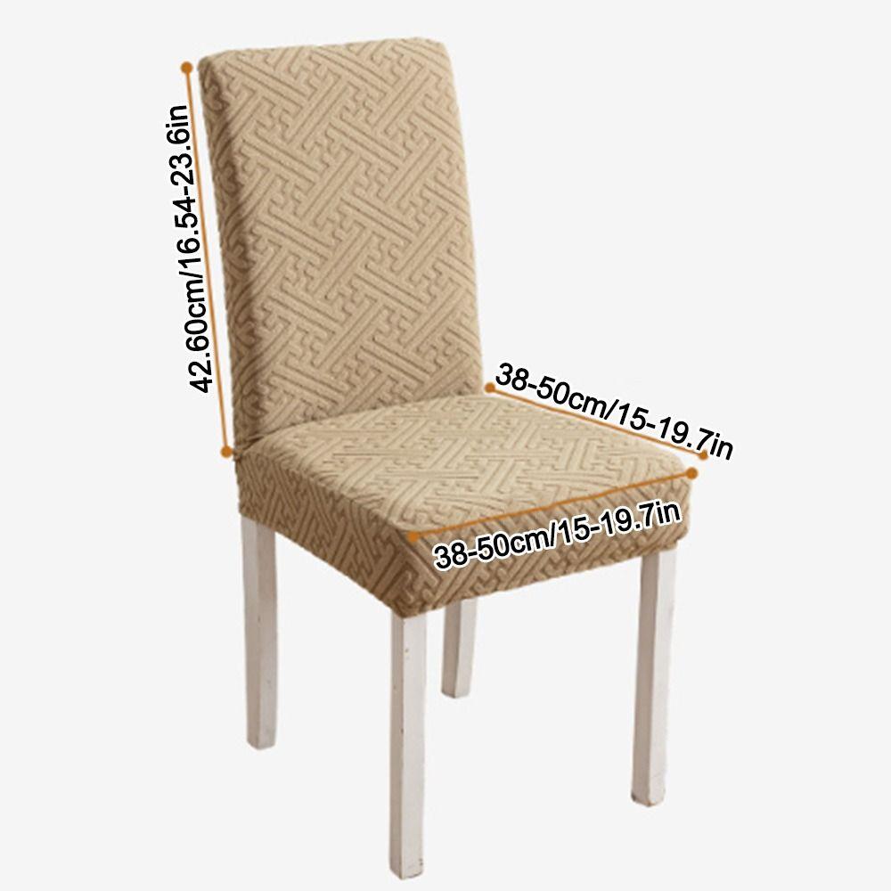 High-elastic Dining Chair Cover Jacquard Backrest Protector Stool Slipcover  for Home Decoration