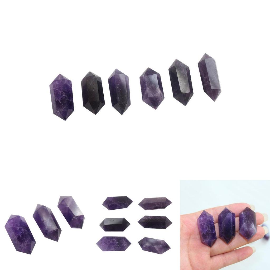 Exquisite Natural Purple Amethyst Quartz Crystal Point Wand Obelisk Healing Tower 4cm