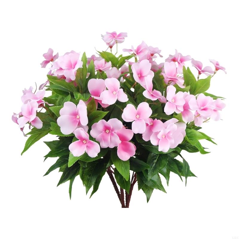 

Artificial Impatiens Flowers Durable Colorfast Decoration For Living Room Office X3UC рожевий