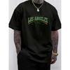European Sizes Men's Los Angeles Print T-Shirt - Soft Medium-Stretch Blend Crew Neck Tee With, Regular Fit Casual Shirt Suitable