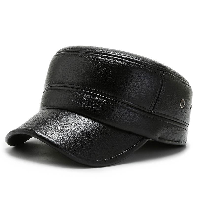 New Autumn and Winter Men and Women's Trendy Ear Protection Flat Top Hat Dad's Cold Resistant and Warm Cotton Hat