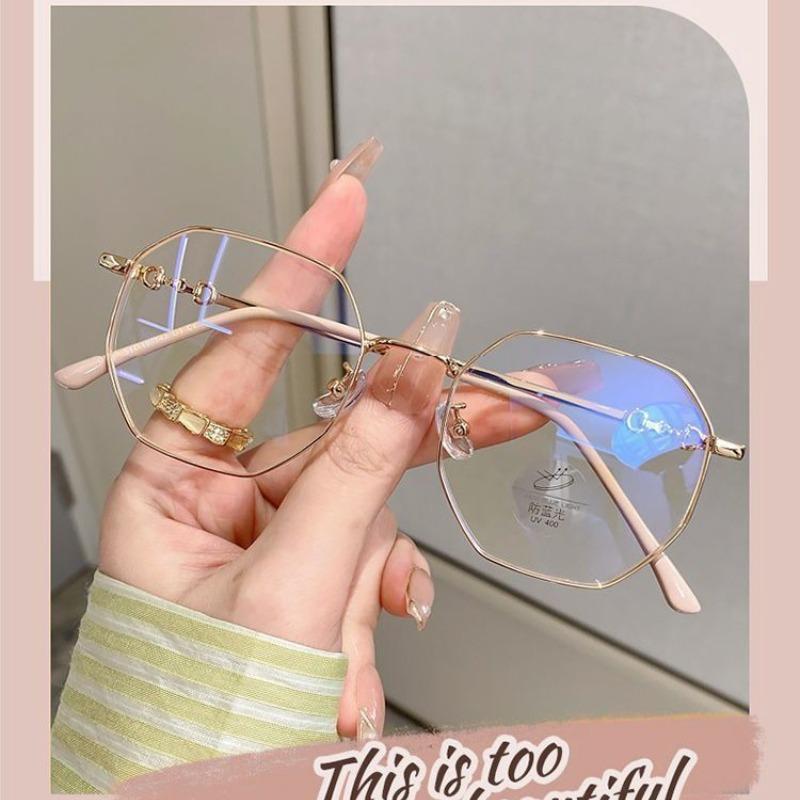 Fashion Polygon Frame Myopia Glasses Classic Vintage Anti-blue Light Eyeglasses Women Men Minus Diopter Eyewear