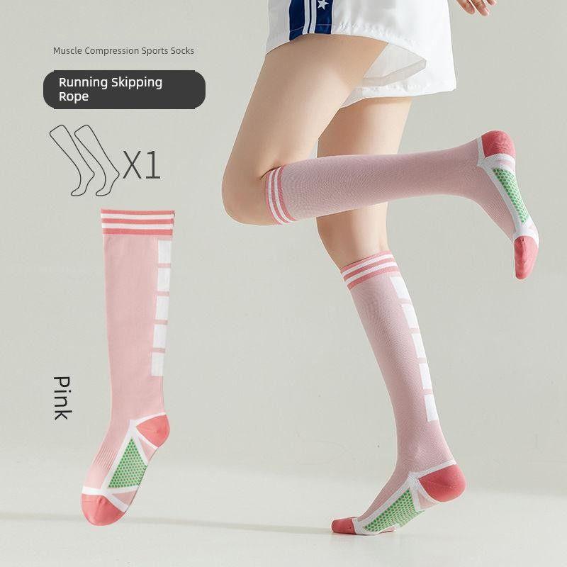 

Fitness Yoga Socks Calf Compression Stockings Women Indoor Sports Compression Stockings Dance Pilates Summer Running Socks Pink [1 double], free size (35-41) speed delivery