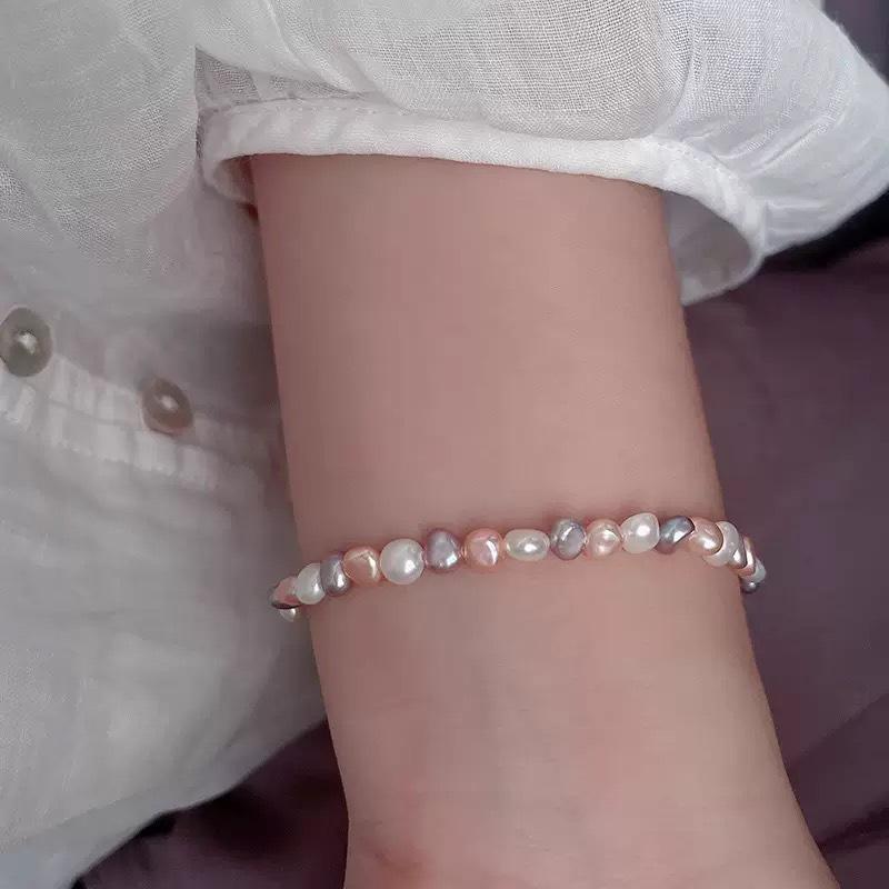 

Baroque Special-Shaped Freshwater Pearl Necklace Women S Pink White Purple With Collarbone Neck Chain Temperament Fashionable Dopamine Necklace