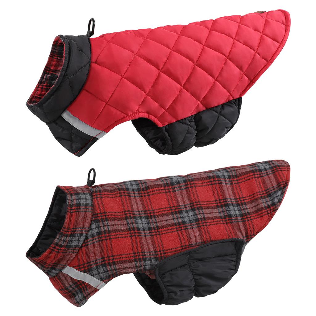 Dog winter jacket is comfortable reflective waterproof windproof lightweight and warm Dog clothing is  outdoor windproof