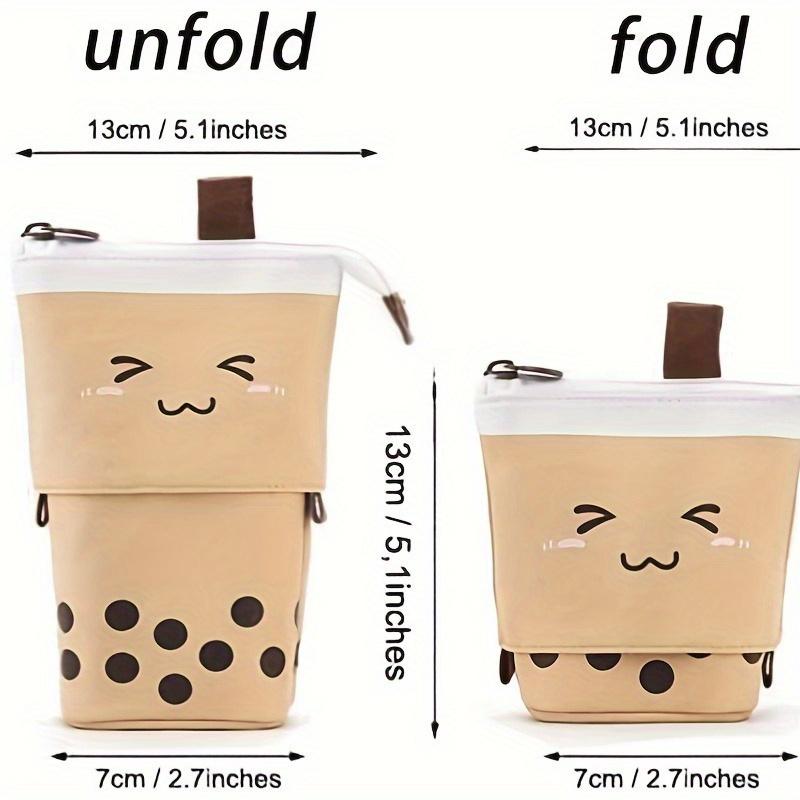1 peça Estojo de Lápis de Grande Capacidade|Porta-Papelaria Espaçoso com Design de Rosto Sorridente, Extensão Telescópica