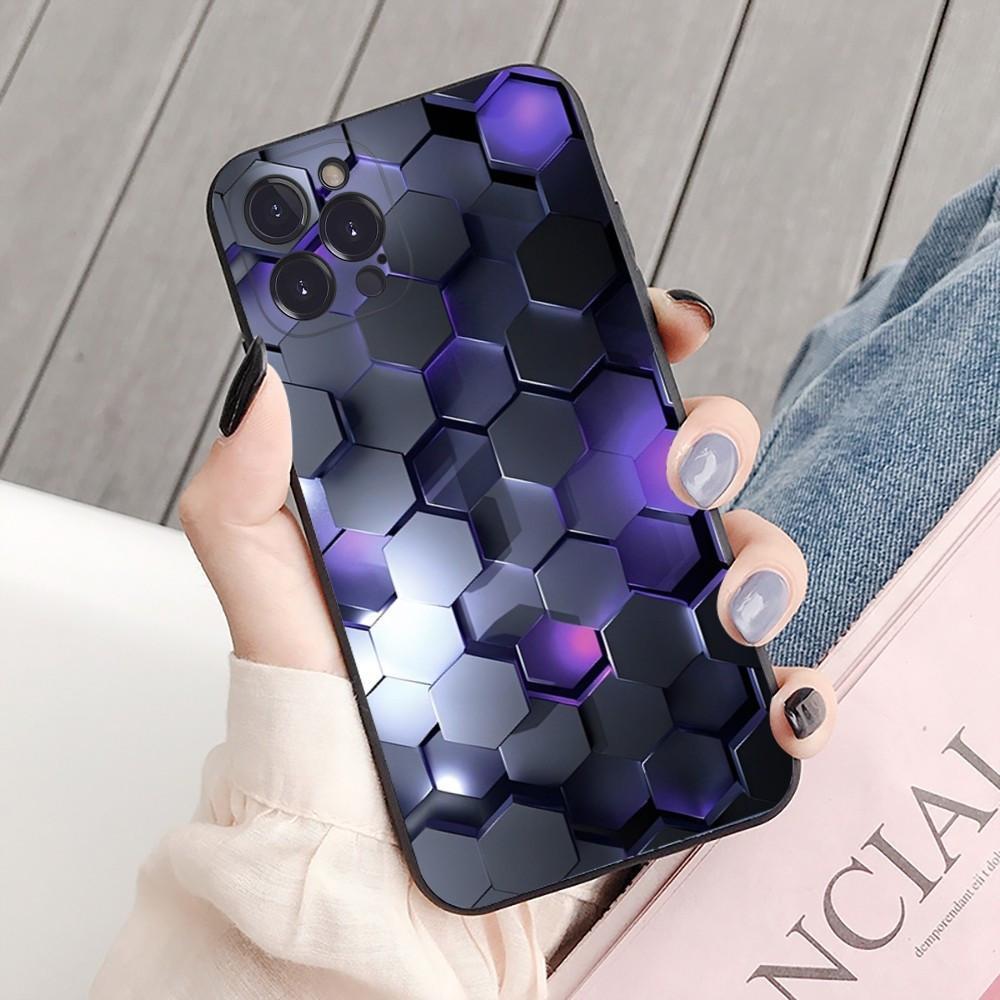 Iphone16Plus Mobile Phone Case, Luxury Geometry, Cool Mobile Phone Case, Painted Anti-Drop For Anti-Drop Hand