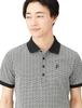 Short Sleeve Polo Shirt Stretch Reversible Kanoko Painted Logo Pattern x White 3 [Pearly Gates] Men's / 053-3260803 011_Black [S]