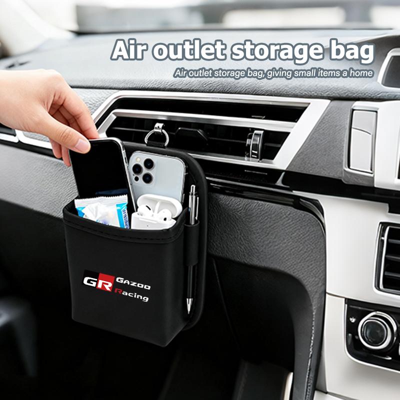 For S6 Car Air Outlet Storage Box Hanging Phone Lipstick Lighter Organizer Bag Holder Crown Land Cruiser RAV4 Camry Yaris JH6