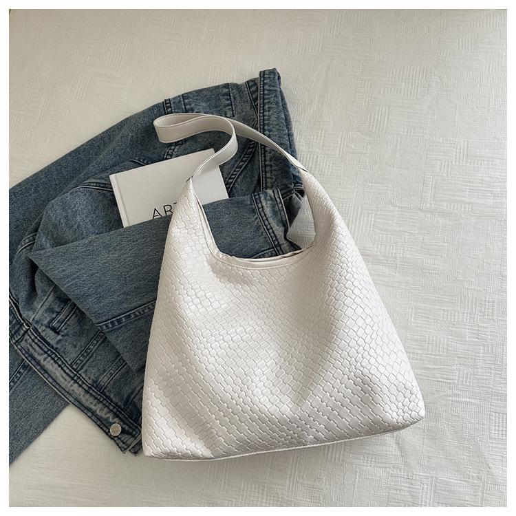 2025 Women's Large Capacity Woven Crossbody Tote - Autumn/Winter Single Shoulder Commuter Handbag