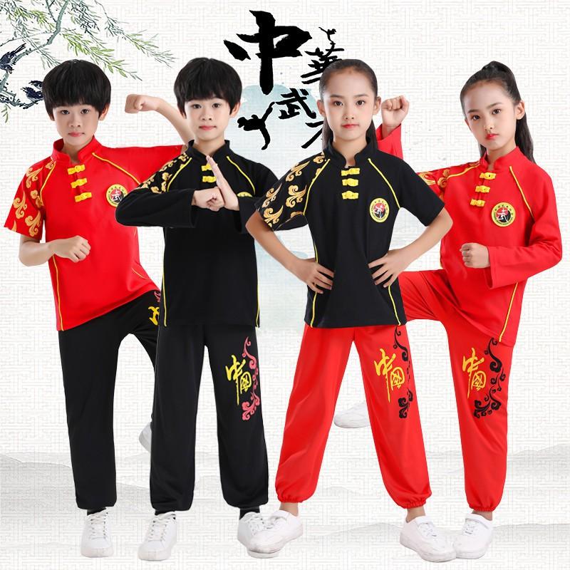 Kids Breathable Cotton Cycling Jersey Set Martial Arts Training Performance Uniform Short Sleeve Sport Tops Pants
