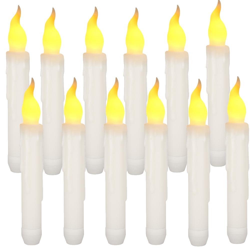 Flameless Taper Candles with or without Remote Control Battery Operated Taper Candles Flickering LED Candlesticks for Halloween