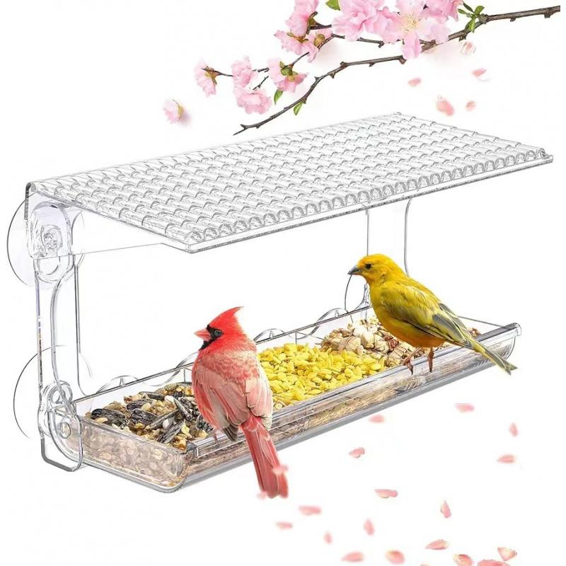 New Outdoor Window Bird Feeder Transparent Window Type Transparent Bird House Installation with Strong Suction Cup