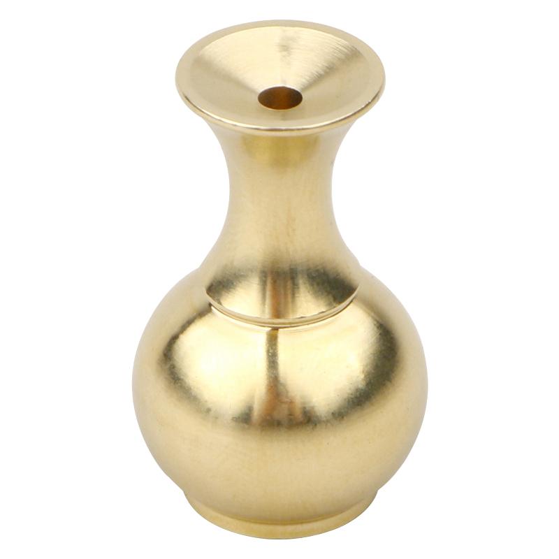1PC Small Ornaments Portable Home Decor Tea Ceremony Brass Vase Buddhist Supplies Mini Gourd Incense Holder Aromatherapy Stove