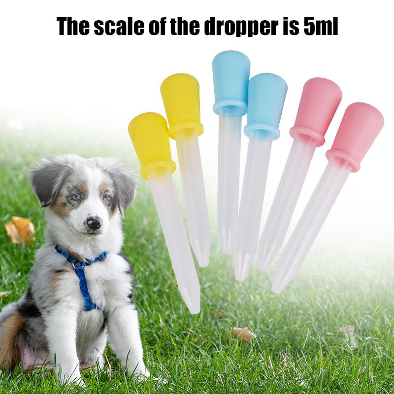 5pcs 5ml Small Silicone Plastic Pipette Dropper Feeding Medicine Pipette Dropper Feeding Medicine for Cat Dog Small Pet Feeder