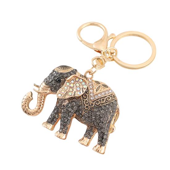 Horse Keychain Colorful Sparkling Rhinestones Elephant Charm Key Chain Decorative Good Luck Pendant Bags Backpacks Wallets Cars Accessories