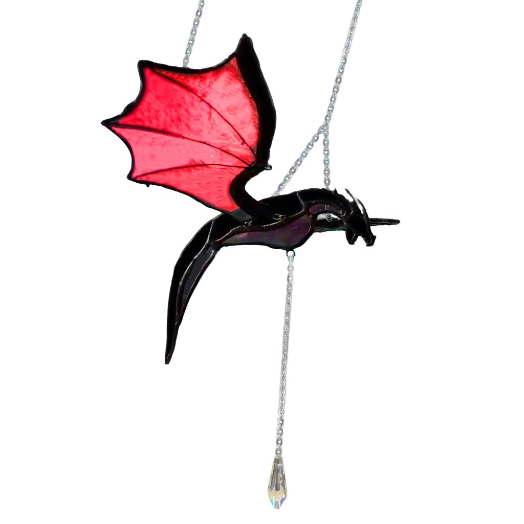 Halloween Flying Dragon Wall-mounted Colored Sun Shading Curtain, Flying Dragon Colored Hanging Decoration, Handmade Resin Sunshade Pendant For