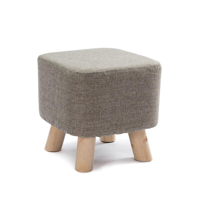 1Pc Elastic Ottoman Cover Solid Color Fabric Stool Covers Square Footrest Covers All-Inclusive Anti Slip Footstool Slipcovers