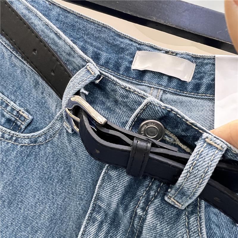 Women's High-Waisted Loose Fit Wide-Leg Denim Shorts